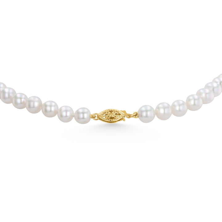 6.5 x 7mm Akoya Pearls 18" 14K Yellow Gold Clasp