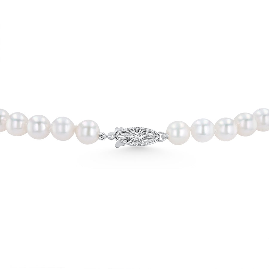 7 x 7.5mm Akoya Pearls 18" 14K White Gold Clasp