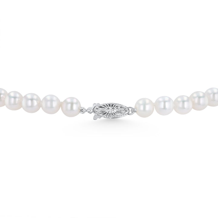 7 x 7.5mm Akoya Pearls 18" 14K White Gold Clasp