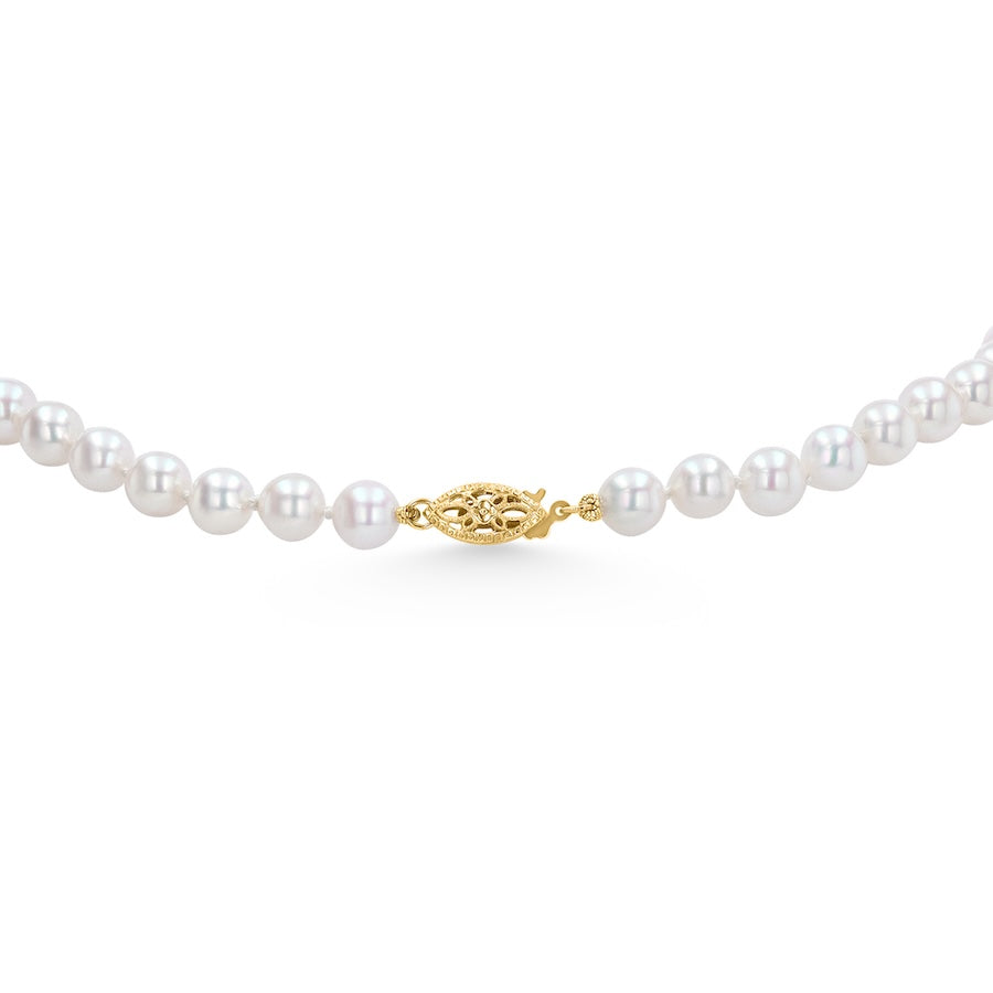 6 x 6.5mm Akoya Pearls 18" 14K Yellow Gold Clasp