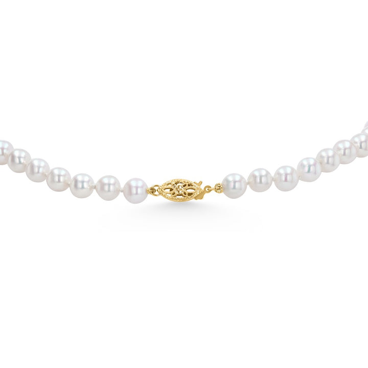 6 x 6.5mm Akoya Pearls 18" 14K Yellow Gold Clasp