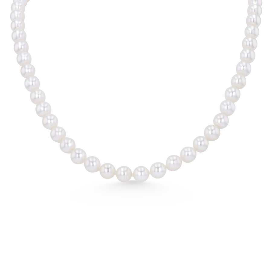 7 x 7.5mm Akoya Pearls 18" 14K White Gold Clasp