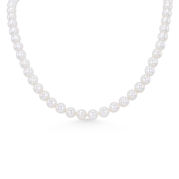 7 x 7.5mm Akoya Pearls 18" 14K White Gold Clasp