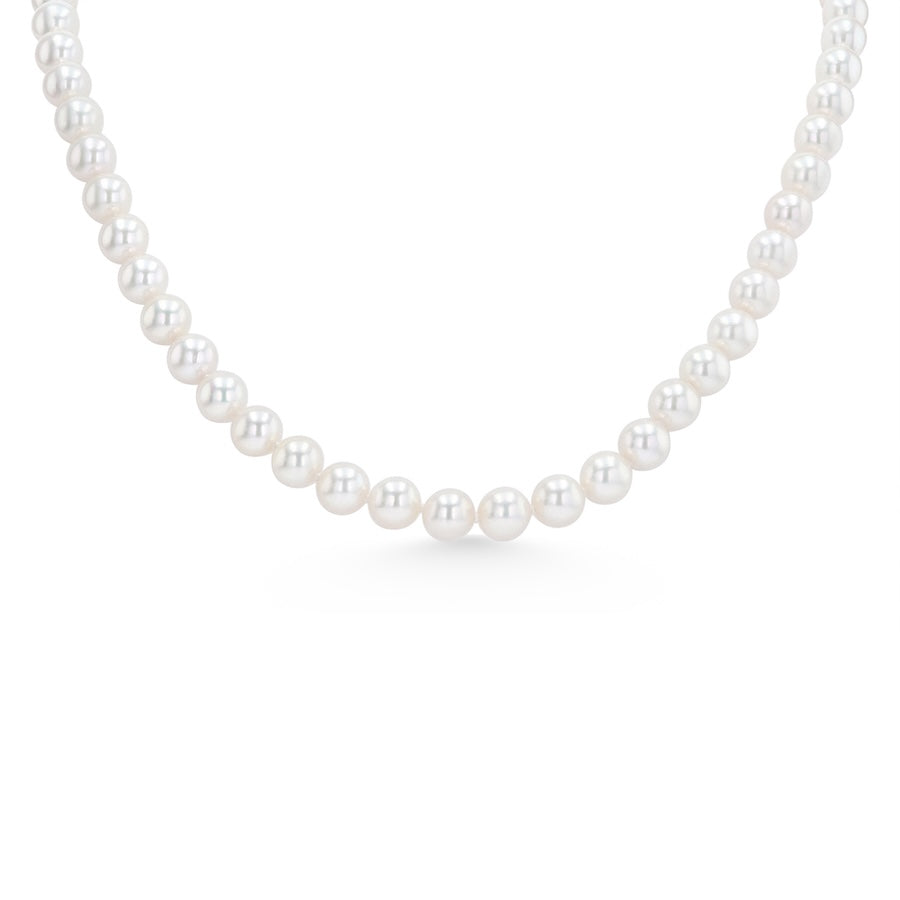 7 x 7.5mm Akoya Pearls 18" 14K White Gold Clasp