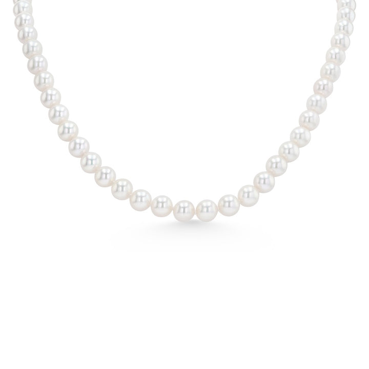 7 x 7.5mm Akoya Pearls 18" 14K White Gold Clasp