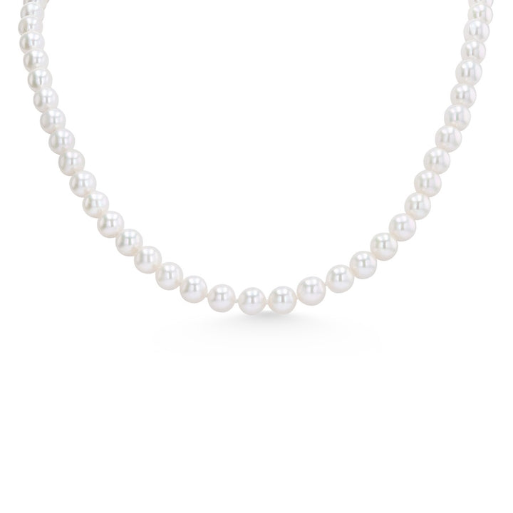 6.5 x 7mm Akoya Pearls 18" 14K Yellow Gold Clasp