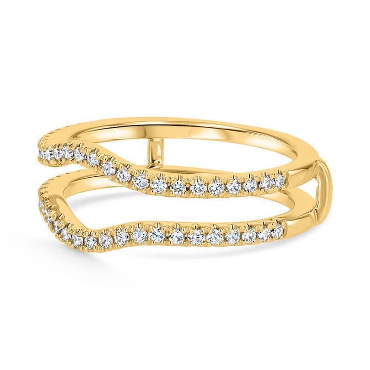Curved 0.37 Carat Diamond 14K Yellow Gold Insert Wedding Band