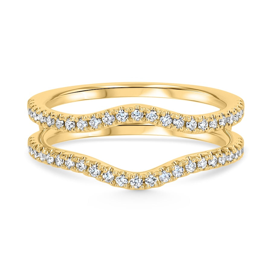 Curved 0.37 Carat Diamond 14K Yellow Gold Insert Wedding Band