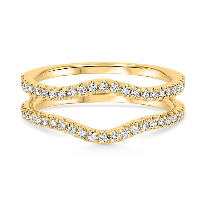 Curved 0.37 Carat Diamond 14K Yellow Gold Insert Wedding Band