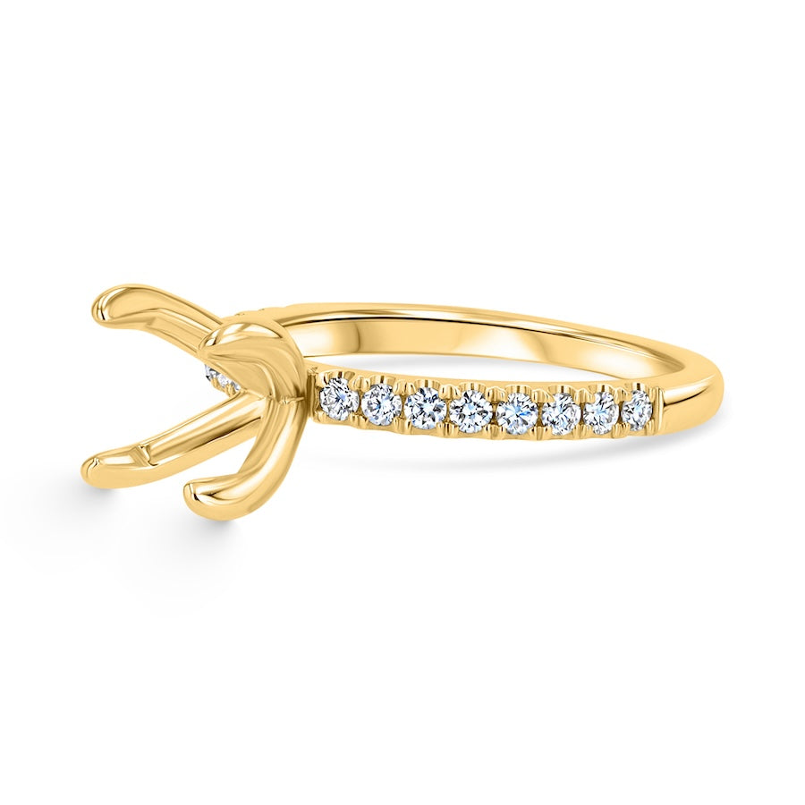 Split-Prong 0.34 Carat Single Row 14K Yellow Gold Engagement Setting