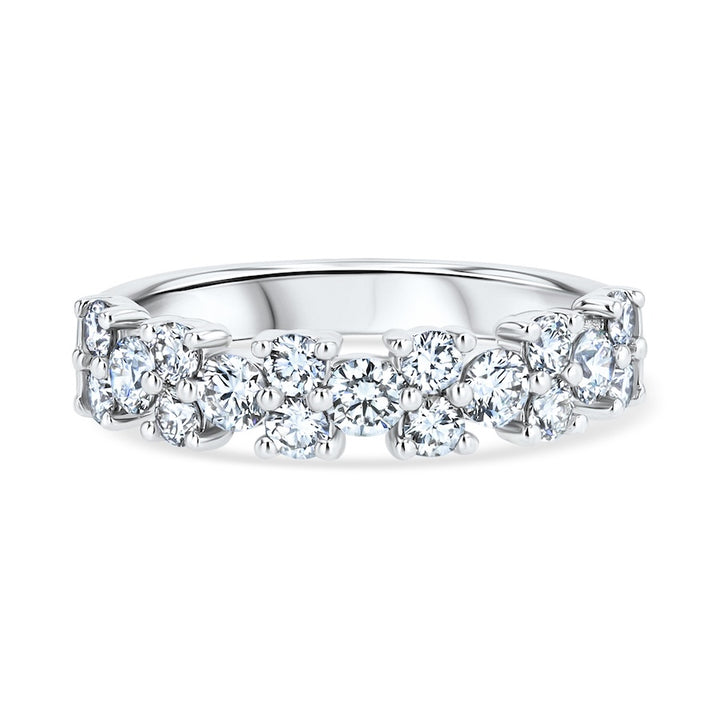 Two-to-One Alternating Diamond 14K White Gold Band