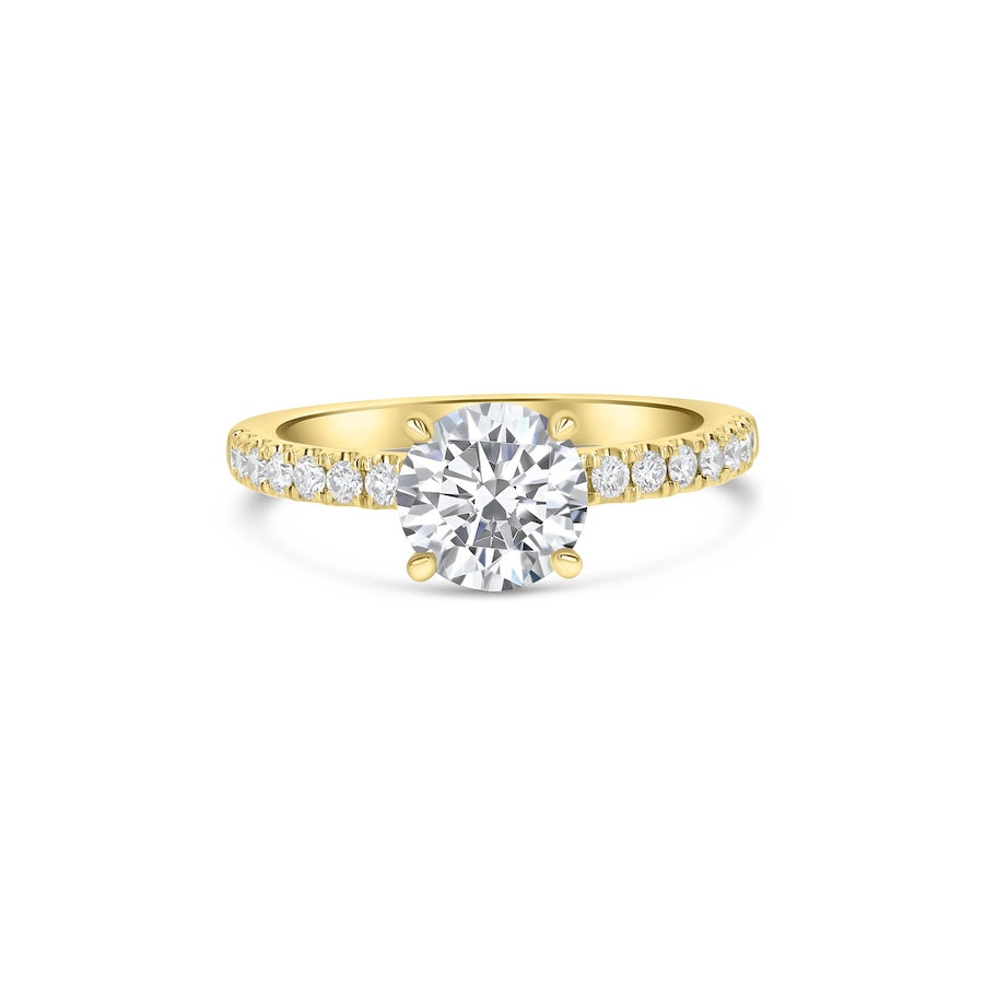 Split-Prong 0.34 Carat Single Row 14K Yellow Gold Engagement Setting