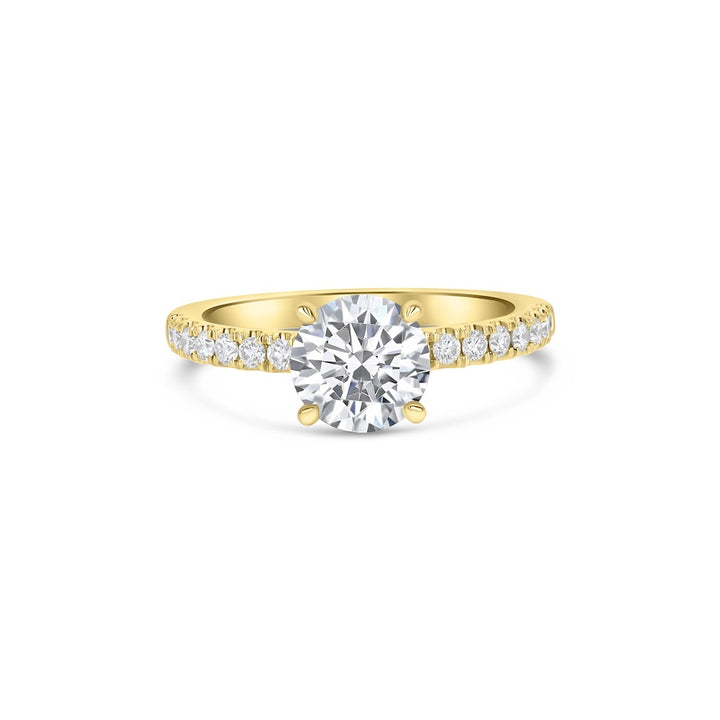 Split-Prong 0.34 Carat Single Row 14K Yellow Gold Engagement Setting