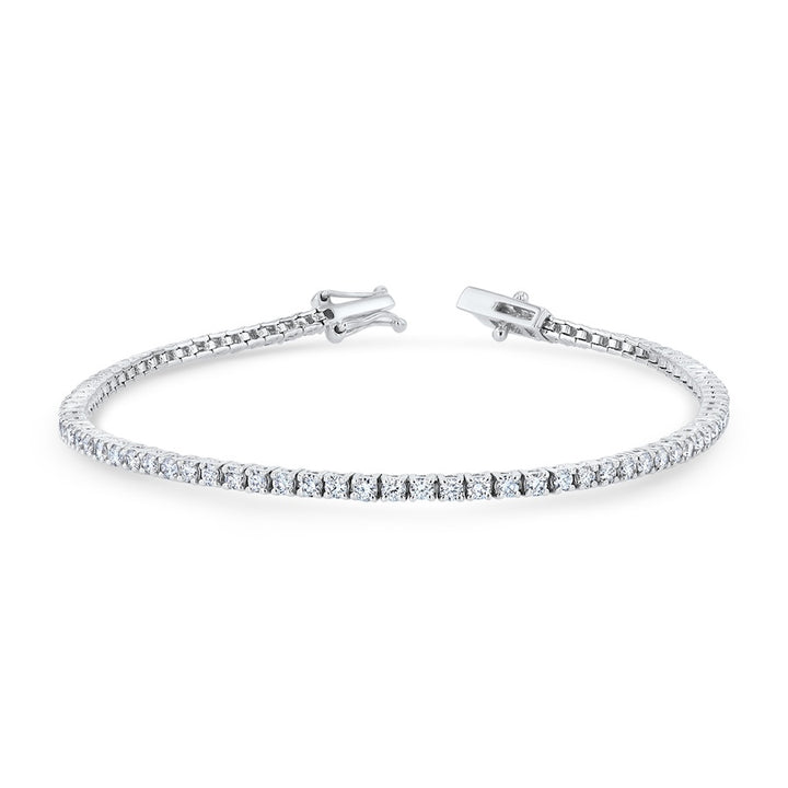 2.04 Carat Lab-Grown Diamond 14K White Gold Tennis Bracelet