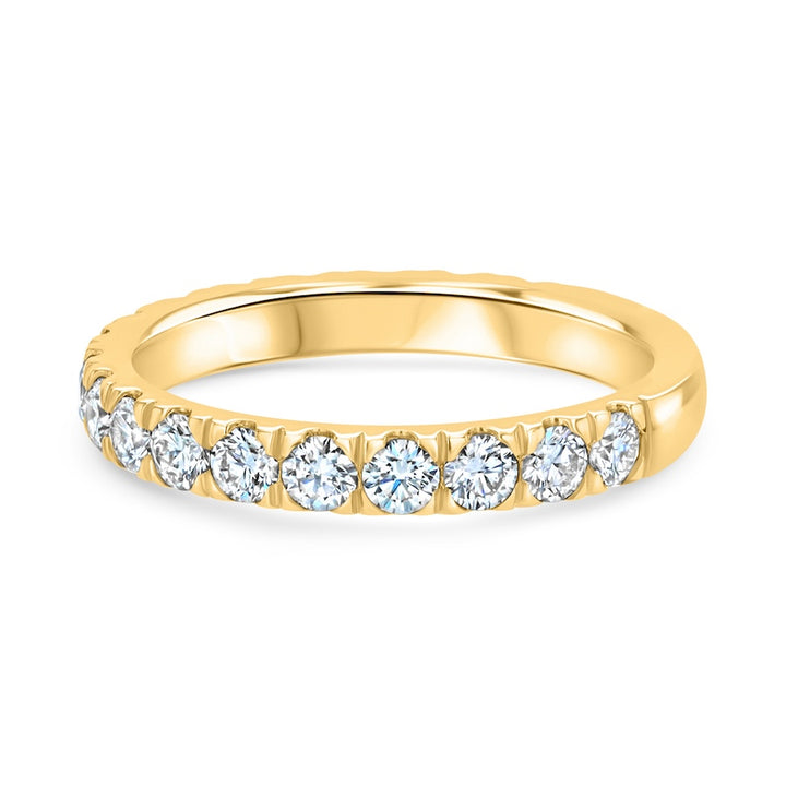 1.07ct Prong-Set Diamond 18K Yellow Gold 3/4 Eternity Wedding Band