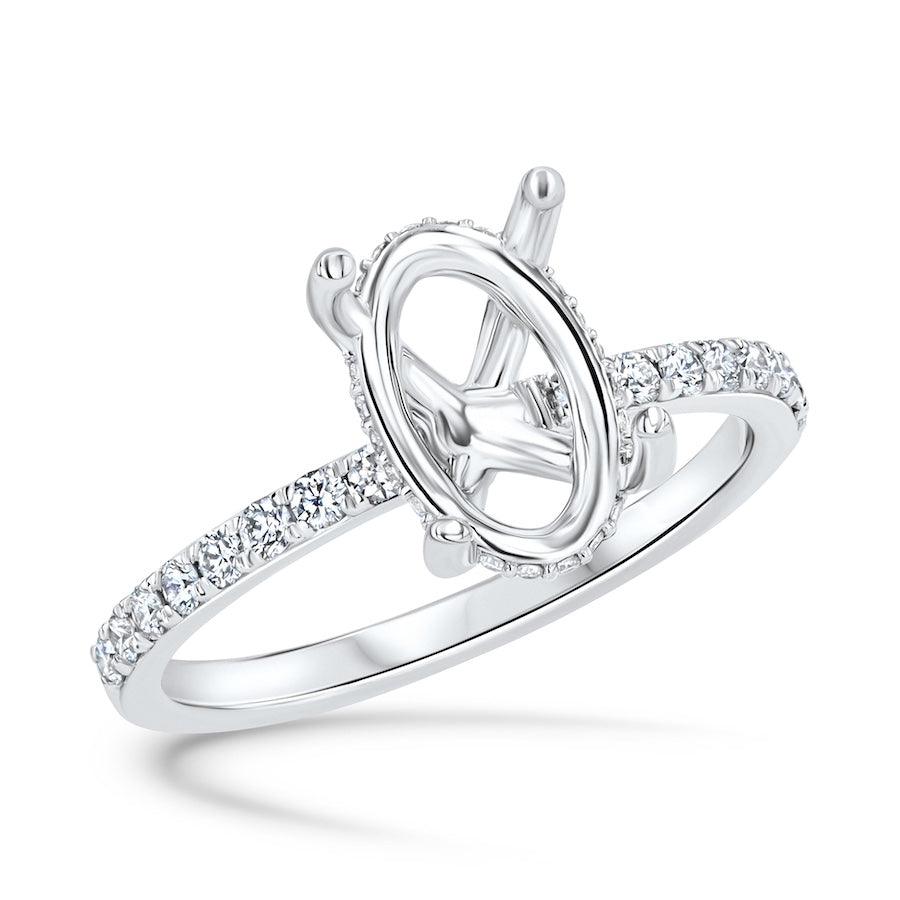 Platinum Hidden-Halo 0.31 Engagement Ring Setting