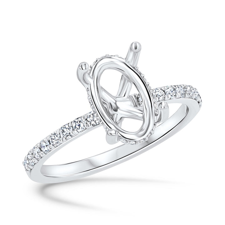 Platinum Hidden-Halo 0.31 Engagement Ring Setting