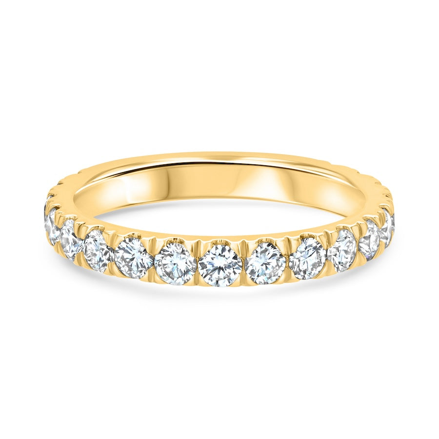 1.07ct Prong-Set Diamond 18K Yellow Gold 3/4 Eternity Wedding Band