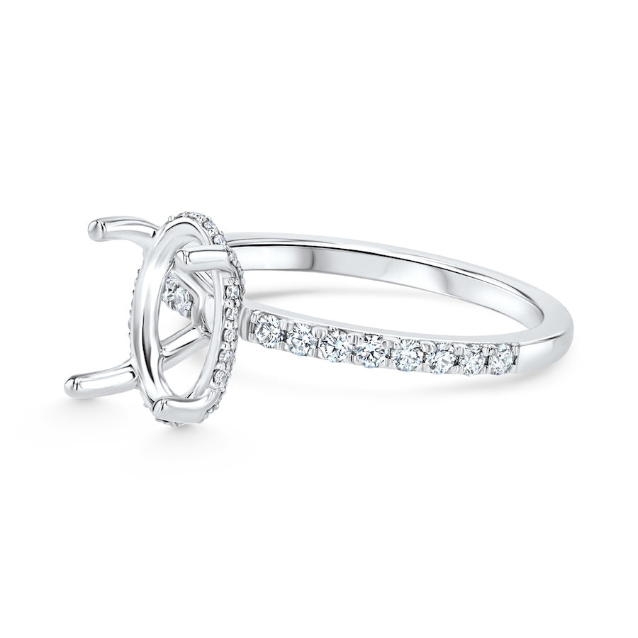 Platinum Hidden-Halo 0.31 Engagement Ring Setting