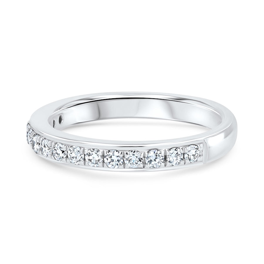 Platinum Bead-Set Channel-Style Wedding Band