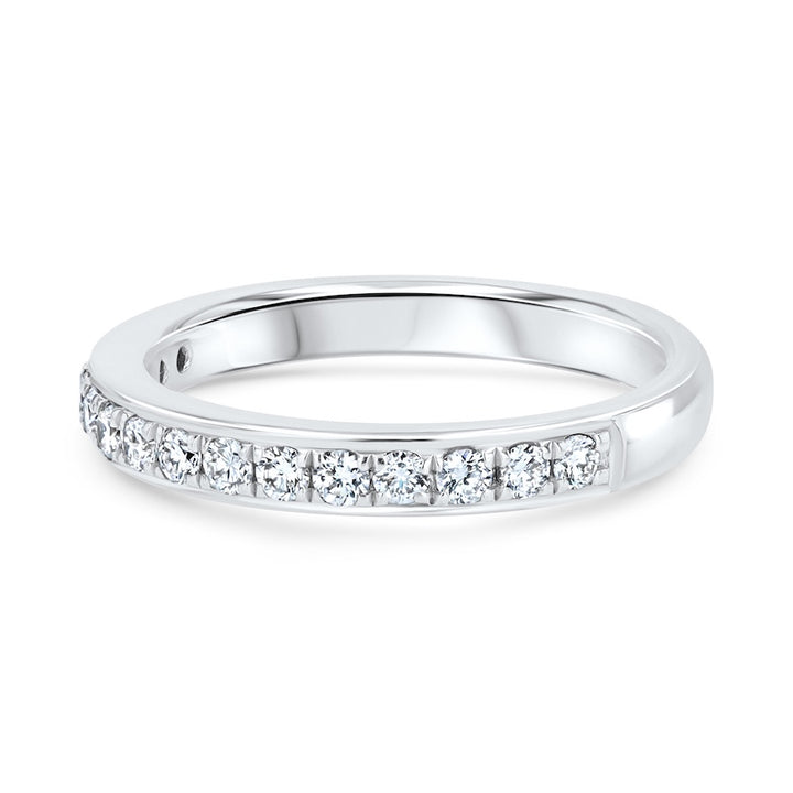 Platinum Bead-Set Channel-Style Wedding Band