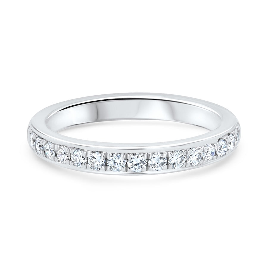 Platinum Bead-Set Channel-Style Wedding Band