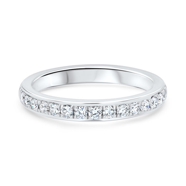 Platinum Bead-Set Channel-Style Wedding Band