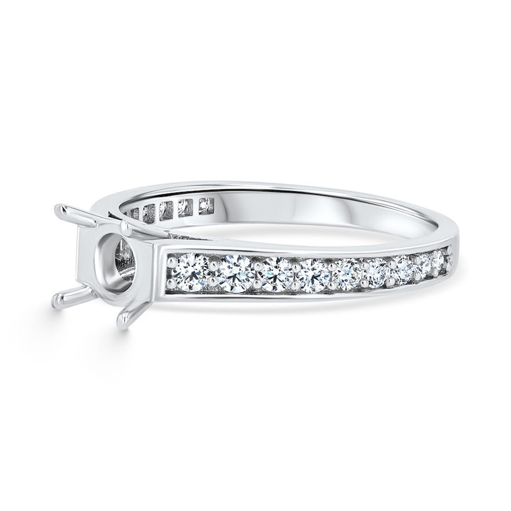 Classic 0.55 Carat Diamond Bead-Set Platinum Engagement Setting