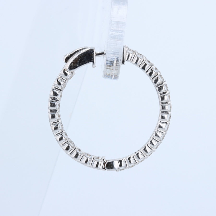 1.80 Carat Lab-Grown Diamond Hoop 14K White Gold Earrings