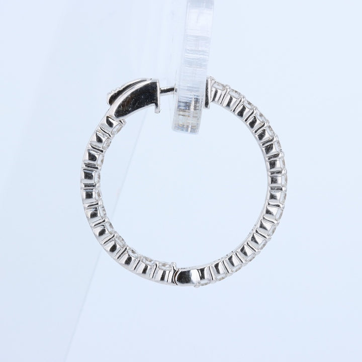 1.80 Carat Lab-Grown Diamond Hoop 14K White Gold Earrings