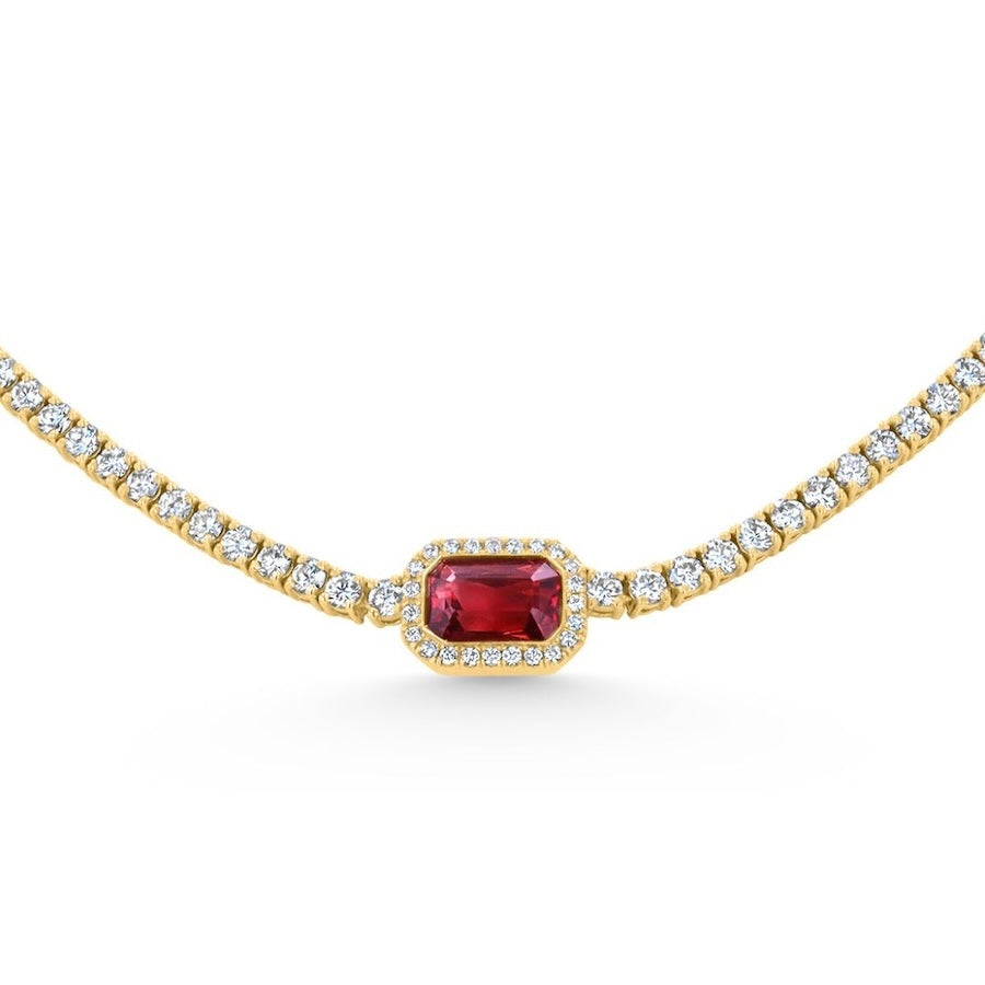 Statement Tourmaline & Lab-Grown Diamond 14K Yellow Gold Eternity Necklace