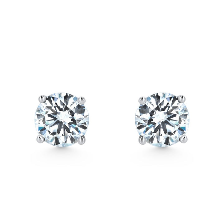 0.90-0.94 Carat Round Diamond IJ-SI 14K White Gold Stud Earrings