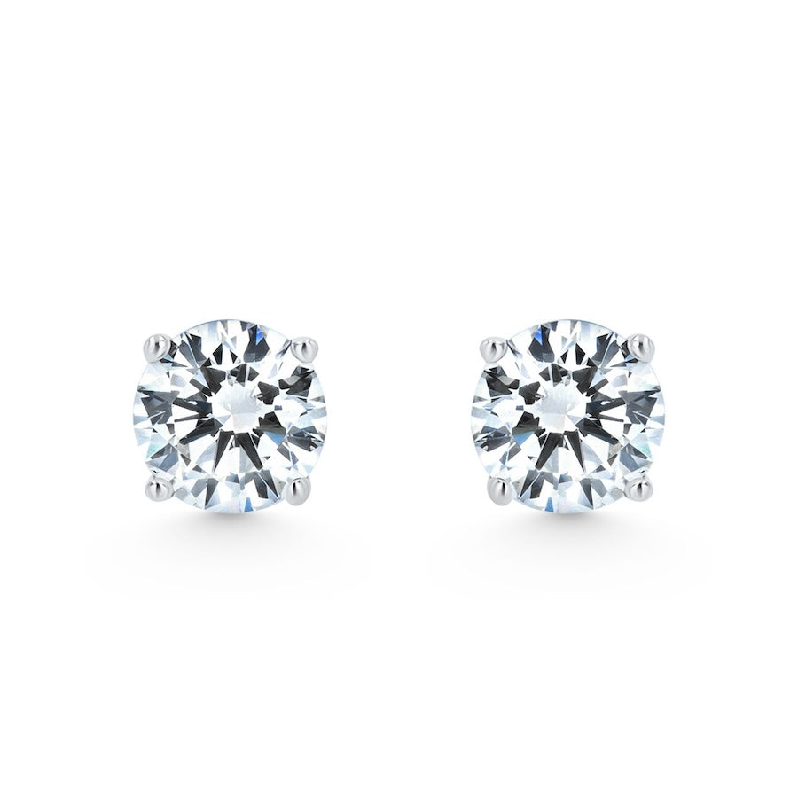 0.91ct Round Stud Earrings GH-SI 14KW | Washington Diamond