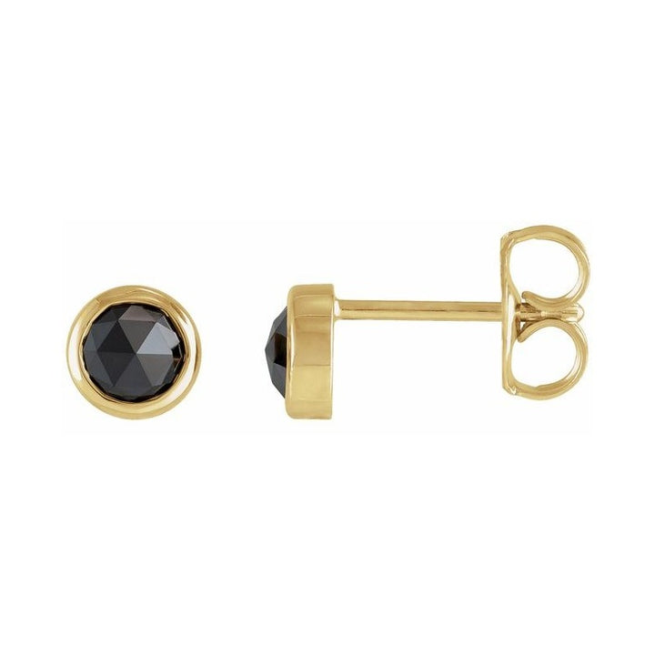 Round Bezel-Set Rose-Cut Stud Earrings