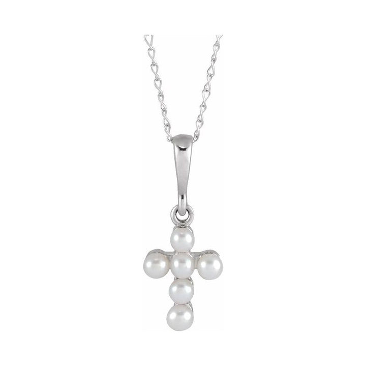 Pearl Youth Cross Necklace or Pendant