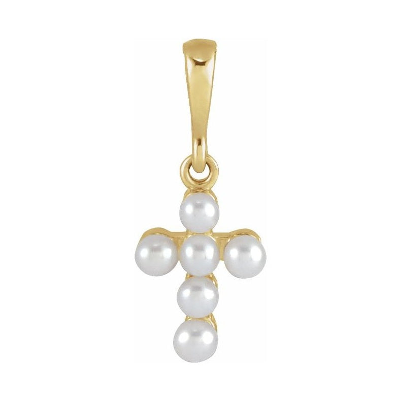 Pearl Youth Cross Necklace or Pendant