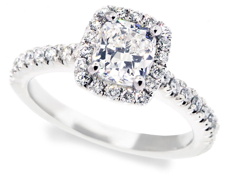 .72 Radiant Halo Platinum Eng Ring | Washington Diamond