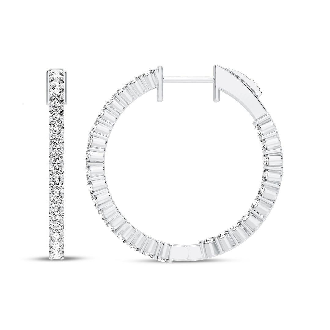 1.80 Carat Lab-Grown Diamond Hoop 14K White Gold Earrings