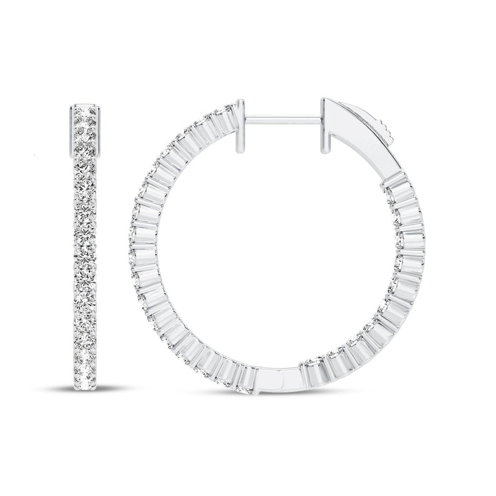1.80 Carat Lab-Grown Diamond Hoop 14K White Gold Earrings