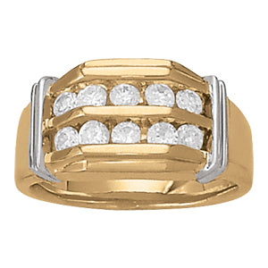 Mens 10-Diamond Channel Band Ring