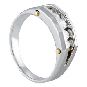 Mens Round Diamond Channel Band Ring