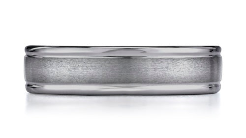6mm Tantalum Brushed Center Polished Edge Comfort Fit Men's Wedding Band