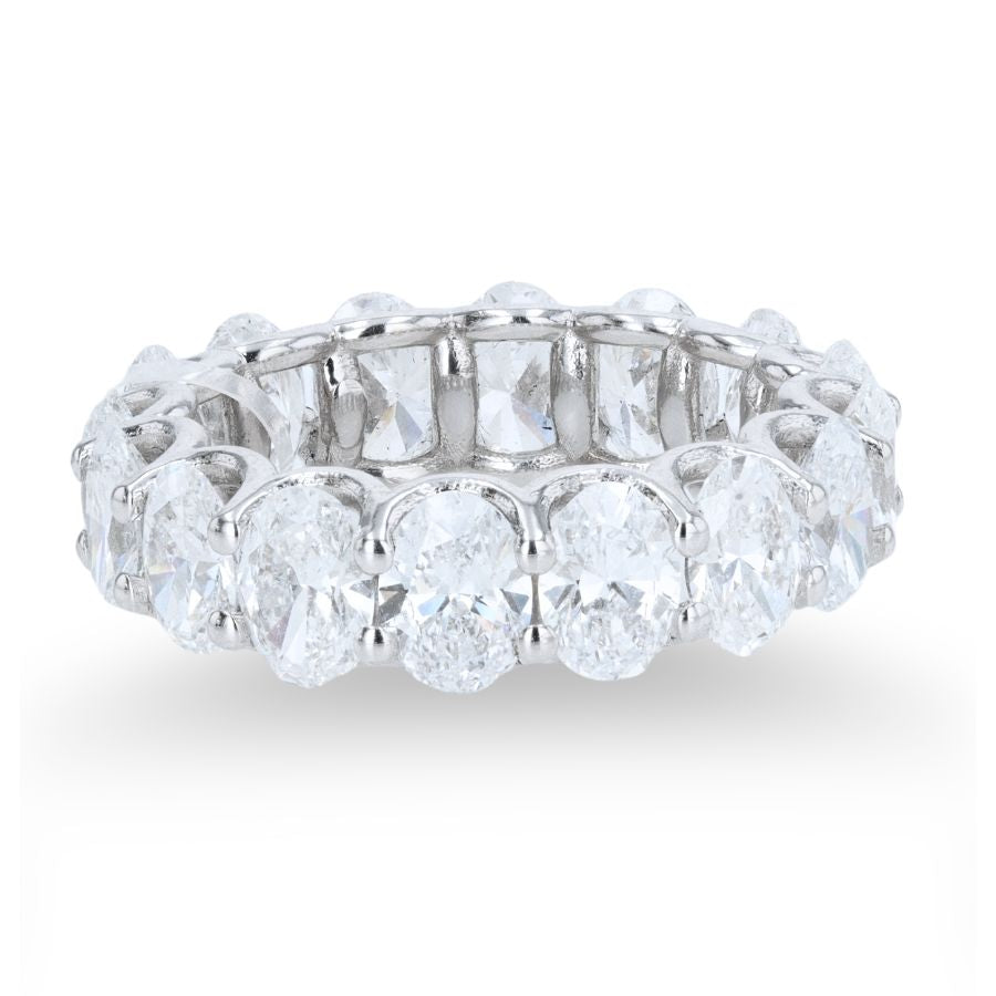 Lab-Grown Oval Diamond 14K White Gold Eternity Band
