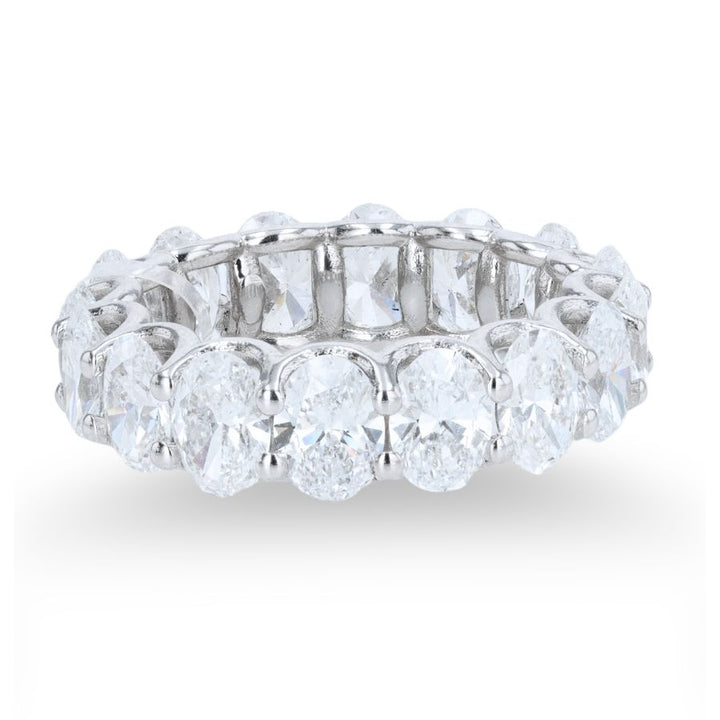 Lab-Grown Oval Diamond 14K White Gold Eternity Band