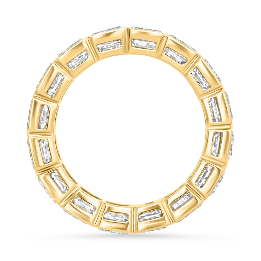 Bezel Lab-Grown Emerald-Cut Diamond 14K Yellow Gold Eternity Band