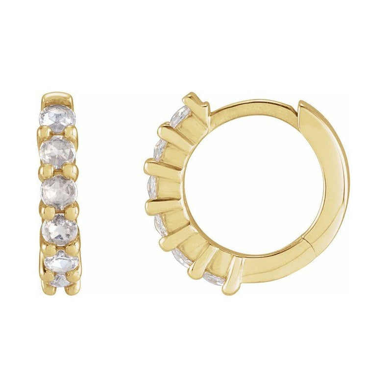 Cabochon Hinged Hoop Earrings