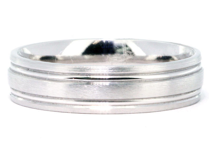5.5mm Platinum Satin Double Stripe Band