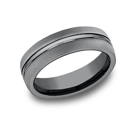 6.5mm Tantalum Band w/ Sand-Blasted Center & Polished Stripe