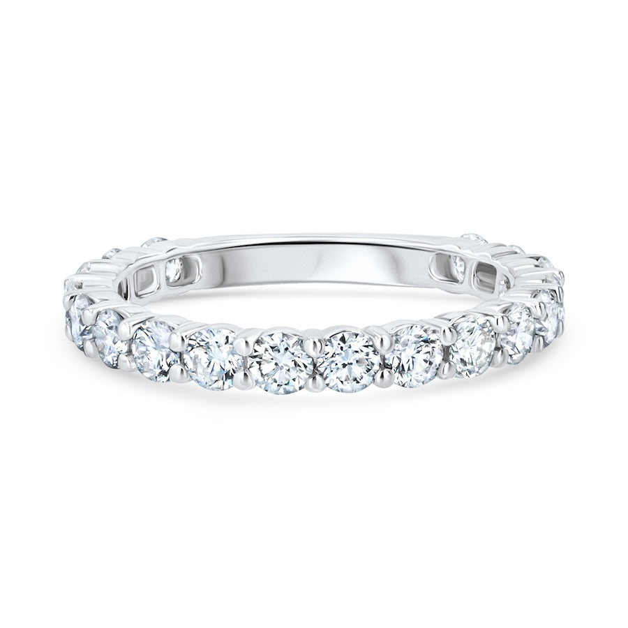 1.31 Carat Diamond Shared-Prong 18K White Gold Wedding Band