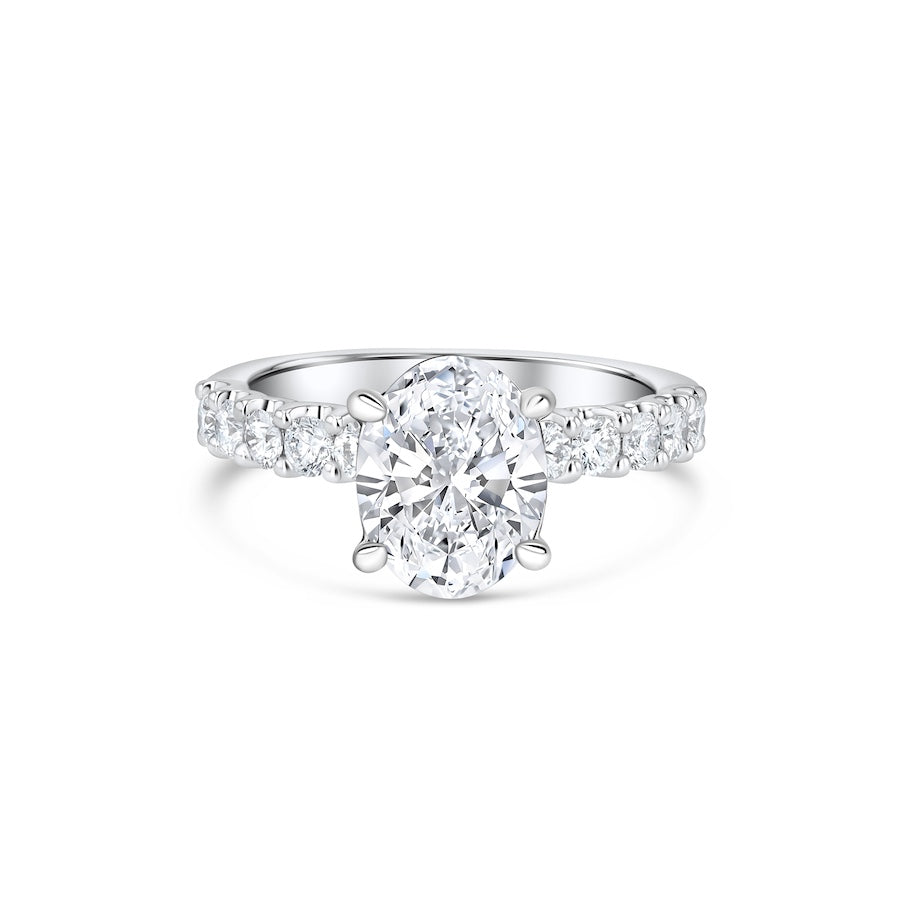 18K White Gold 4-Prong Engagement Mounting w/ 0.63ct Diamonds